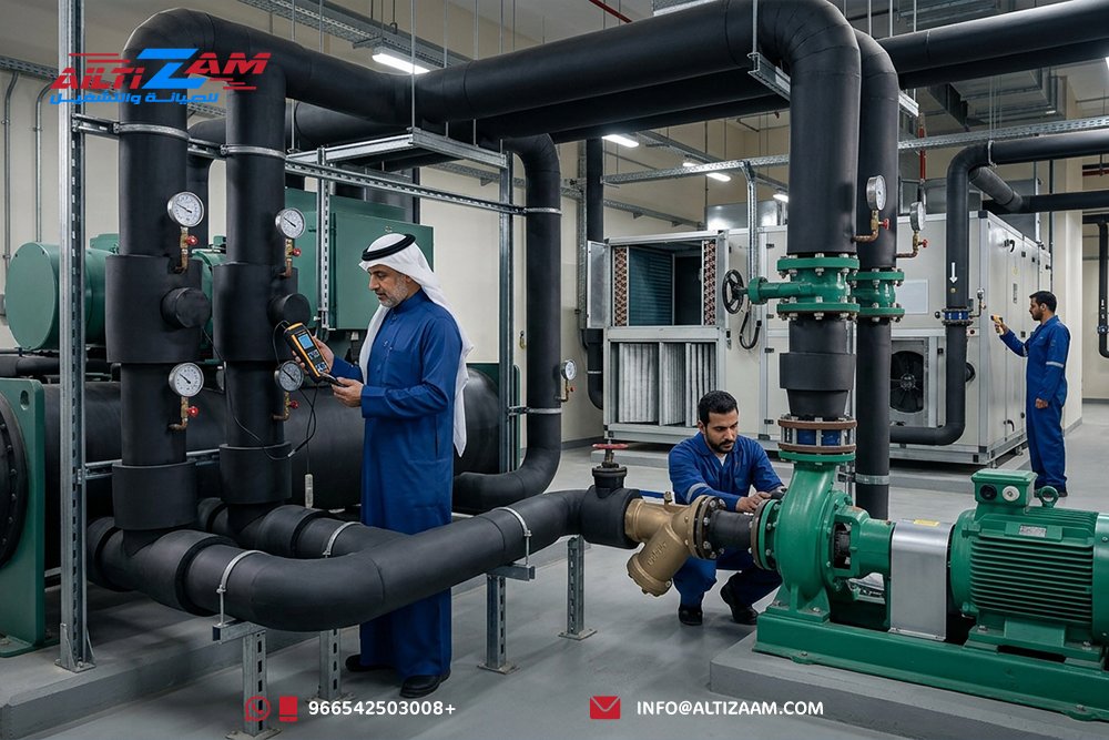 أعطال-مكيف-التشيلر
أعطال-التشيلر
مشاكل-التشيلر
تشخيص-أعطال-التشيلر
Chiller-Troubleshooting
Chiller-Faults
Chiller-Alarms
التشيلر-لا-يبرد
ضعف-تبريد-التشيلر
High-Pressure-Chiller
Low-Suction-Pressure
High-Suction-Pressure
Low-Water-Flow-Chiller
Chilled-Water-Flow
Delta-T-Chiller
High-Delta-T
Low-Delta-T
Low-Delta-T-Syndrome
Compressor-Trip
Chiller-Short-Cycling
Freeze-Protection-Alarm
Flow-Switch-Alarm
Condenser-Fan-Fault
Cooling-Tower-Chiller
Condenser-Fouling
Evaporator-Fouling
Chilled-Water-Pump
Condenser-Water-Pump
Chiller-Sensor-Fault
Chiller-Control-Fault
Chiller-BMS
Air-Cooled-Chiller
Water-Cooled-Chiller
Chiller-Compressor
Chiller-Evaporator
Chiller-Condenser
Chiller-Refrigerant
صيانة-التشيلر
صيانة-التشيلر-بالرياض
فحص-التشيلر-بالرياض
شركة-صيانة-تشيلر-بالرياض
Chiller-Maintenance-Riyadh
HVAC-Riyadh
شركة-التزام
شركة-التزام-للصيانة-والتشغيل
مكيف-التشيلر